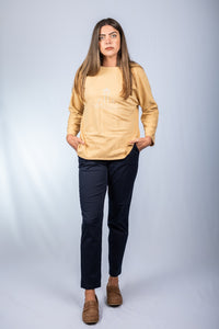 Madrid Twill Sweater Blouse – Butter Yellow