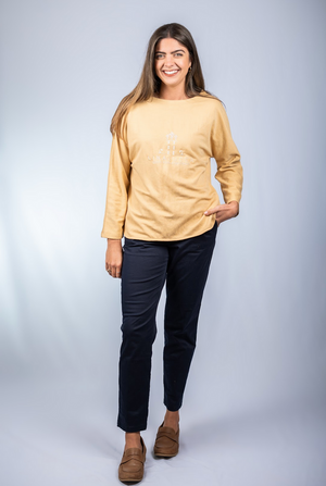 Madrid Twill Sweater Blouse – Butter Yellow