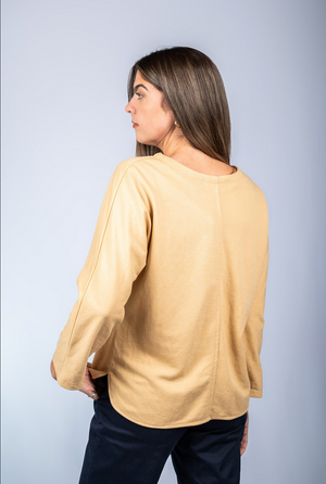 Madrid Twill Sweater Blouse – Butter Yellow